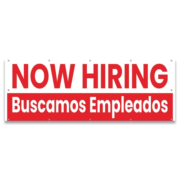 Signmission Now Hiring Buscamos Empleados Banner Concession Stand Food Truck Single Sided B-120-30110 - main
